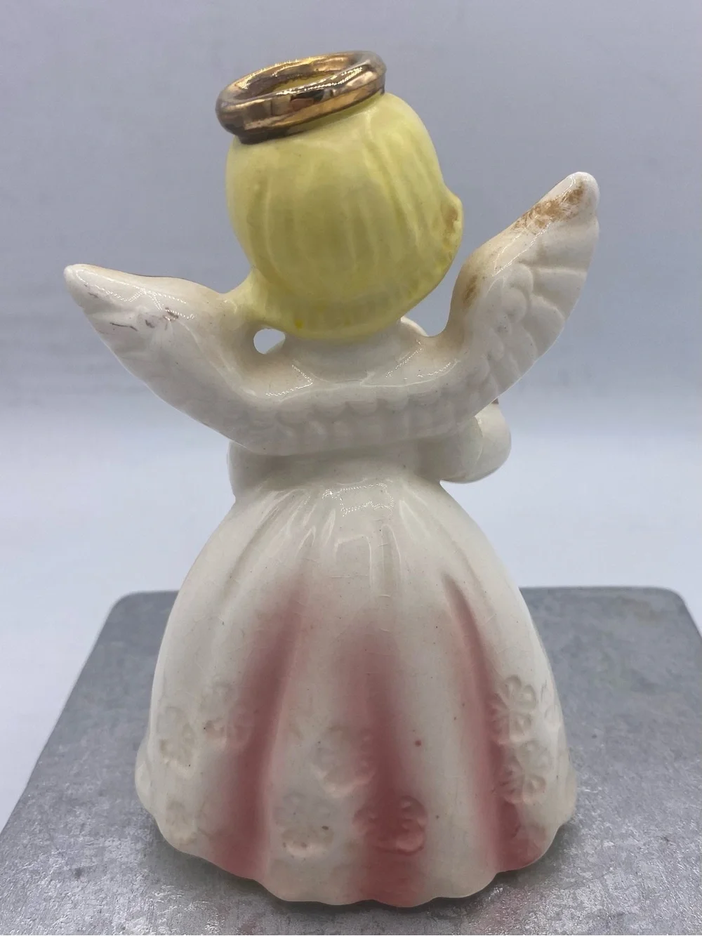 Vintage Japanese April Angel With Bunny Figurine Easter Holiday Collectible